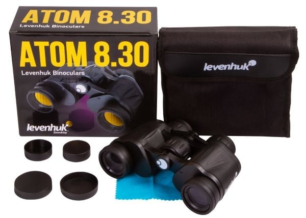 Levenhuk Atom 8x30, Porro, 8x, 3 cm, Full ytbeläggning (FC), Svart