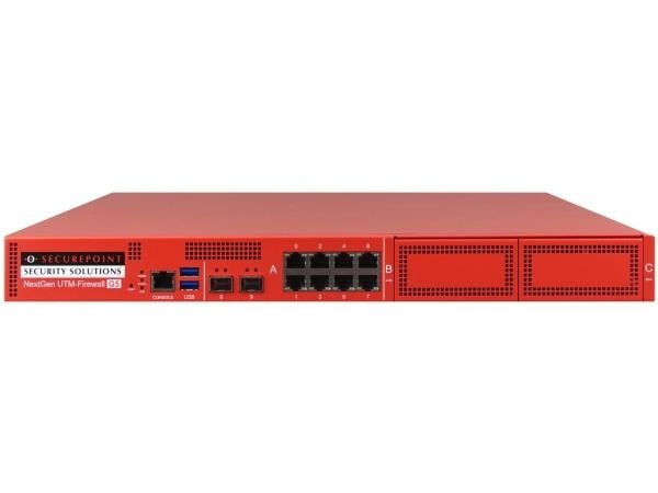 Securepoint RC1000R G5 (Rev. 1), 30000 Mbit/s, 3500 Mbit/s, 1000 käyttäjä (t), AES, Langallinen, RJ-45