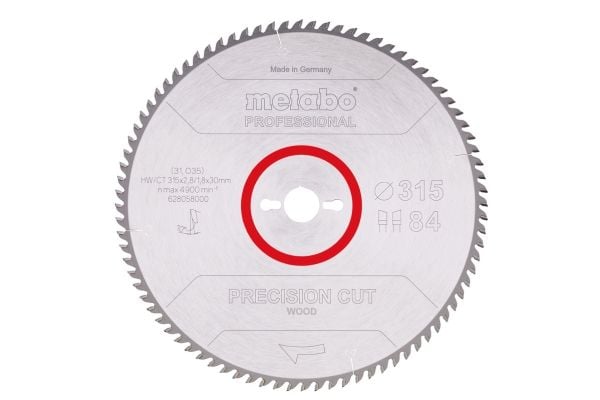 Metabo 628058000, Lastulevy, lehtipuu, MDF, vaneri, havupuu, 31,5 cm, 3 cm, 1,8 mm, 2,8 mm, KGT 300 / TKHS 315
