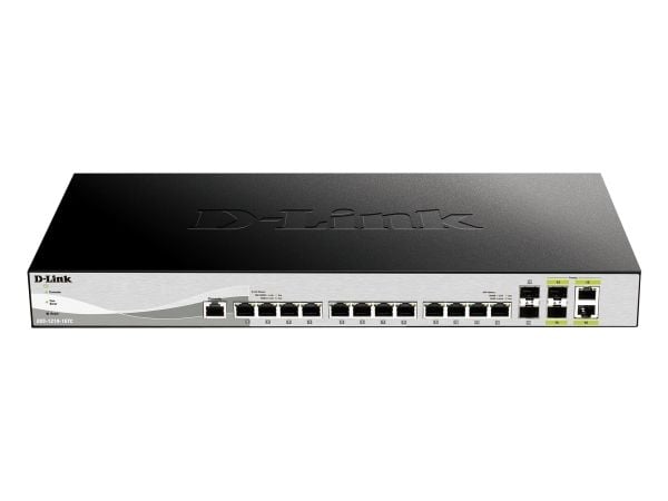 D-Link DXS 1210-16TC - Kytkin - älykäs - 12 x 10GBase-T + 2 x SFP+ + 2 x kombo 10 Gigabit SFP+ - monterbar på stativ