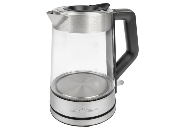 ProfiCook PC-WKS 1190 G, 1,7 L, 2200 W, Stål, Glass, Rustfritt stål, Justerbar termostat, Vannmåler