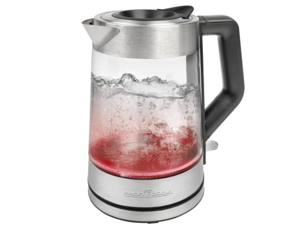 ProfiCook PC-WKS 1190 G, 1,7 L, 2200 W, Stål, Glass, Rustfritt stål, Justerbar termostat, Vannmåler