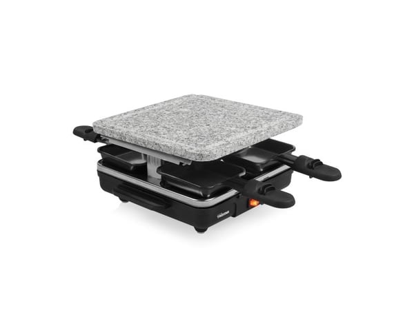 Tristar RA-2745 Raclette non-stick belegg, indikatorlys, 4 panner, med grillstein svart, grå (RA-2745)