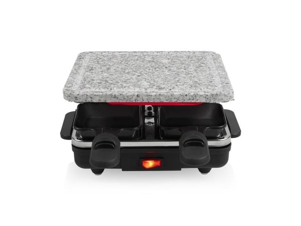 Tristar RA-2745 Raclette non-stick belegg, indikatorlys, 4 panner, med grillstein svart, grå (RA-2745)