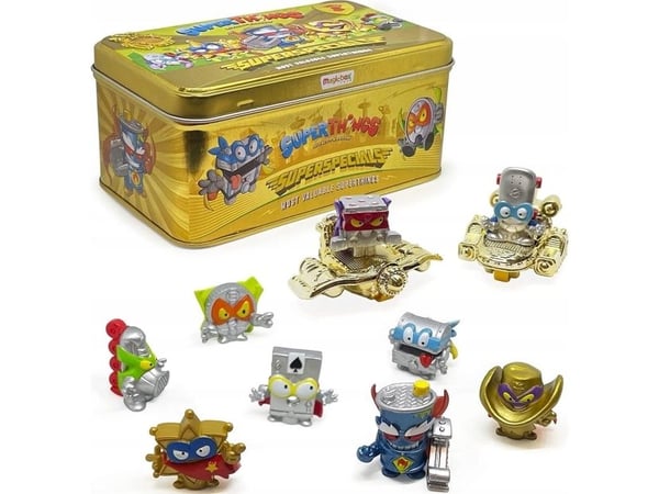 Magic Box SuperThings Super Special Gold Tin eksklusivt sett med serie 3 gullfarget boks