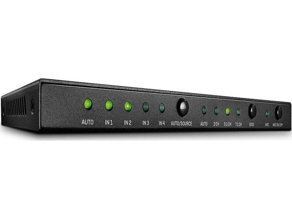 Lindy 38249, HDMI, Metall, Svart, 18 Gbit/s, 3840 x 2160 piksler, 5.1 kanaler