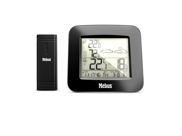 Mebus 40715 Funk-Wetterstation, Sort, Inne hygrometer, Inne Termometer, Utendørs Fuktighetsmåler, Utendørs Barometer, Hygrometer, Termometer, Hygro...