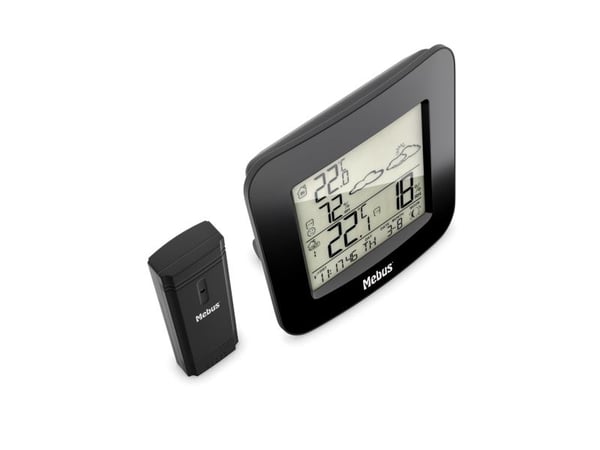 Mebus 40715 Funk-Wetterstation, Sort, Inne hygrometer, Inne Termometer, Utendørs Fuktighetsmåler, Utendørs Barometer, Hygrometer, Termometer, Hygro...