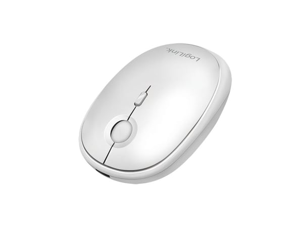 LogiLink ID0205, Ambidekstriøs, RF trådløs + Bluetooth, 1600 DPI, Hvit