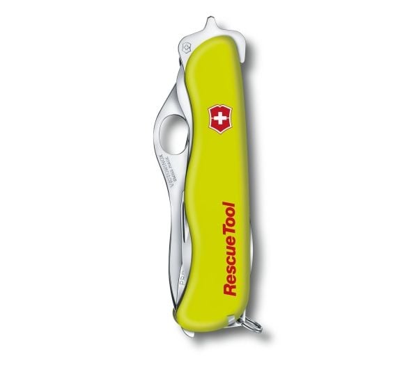 Victorinox Rescue Tool, Klappkniv med lås, Multiverktøyskniv, Spey point, Rustfritt stål, Polyamid, Gult