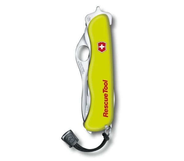 Victorinox Rescue Tool, Klappkniv med lås, Multiverktøyskniv, Spey point, Rustfritt stål, Polyamid, Gult