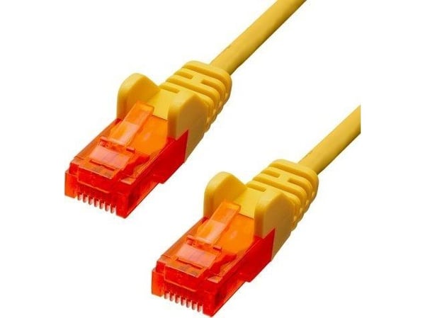 ProXtend - Koblingskabel - RJ-45 (hann) til RJ-45 (hann) - 15 m - 5 mm - UTP - CAT 6 - IEEE 802.3af - med støvel, uten hindringer, flertrådet - gul