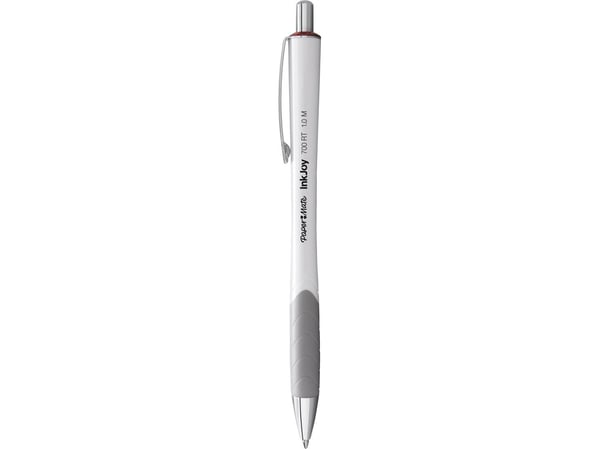 Papermate InkJoy 700 RT, Fastklämbar och indragbar penna, Vit, Röd, Medium, 12 styck