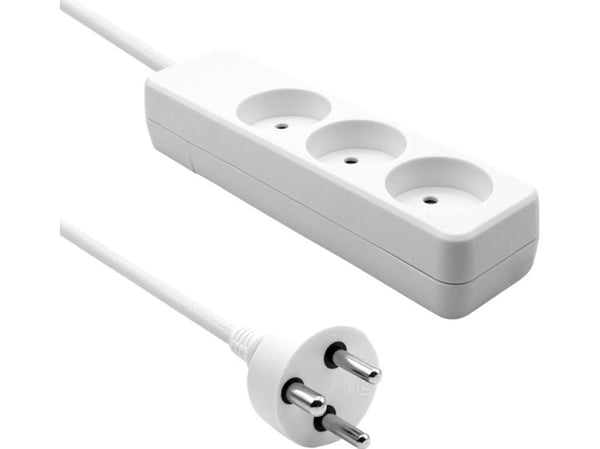 ProXtend Power Strip 3-tie - AC 250 V - tulo: 1 x teho 2-napainen - lähtöliittimet: 3 (3 x teho 2-napainen) - 3 m kaapeli - Valkoinen