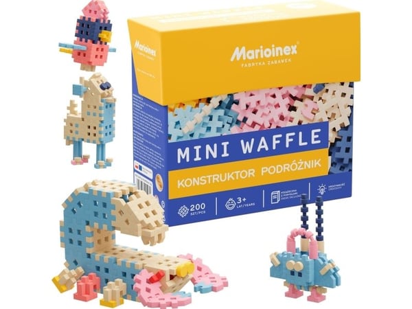 Marioinex Waffle mini, 200 deler Podróznik pastel