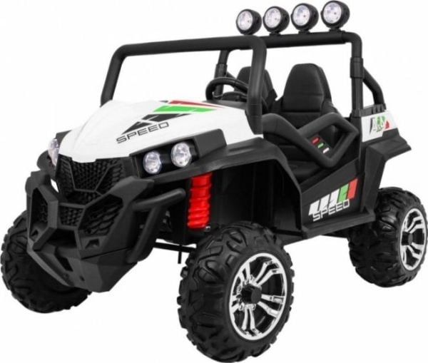 Offroad Grand Buggy Lift for barn Hvit + 4x4-drift + Fjernkontroll + Bagasjerom + MP3-radio + LED