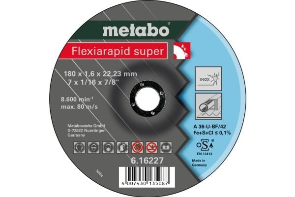 Metabo Flexiarapid Super TF 42 - Skjæreplate - for rustfritt stål, acid-resistant steel, inox steel, spring steel, tool steel, non-ferrous material...