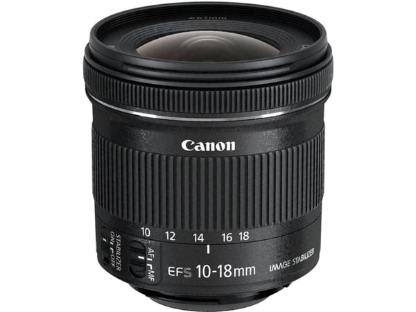 Canon EF-S - Vidvinkelzoomobjektiv - 10 mm - 18 mm - f/4.5-5.6 IS STM - Canon EF/EF-S - för EOS 100, 1200, 650, 70, 700, Kiss X6i, Kiss X7, Kiss X7...