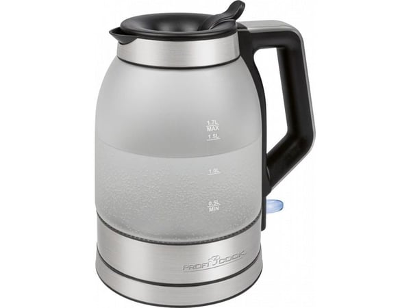 ProfiCook PC-WK 1215 G, 1,7 L, 2200 W, Transparent, Glass, Rustfritt stål, Vannmåler