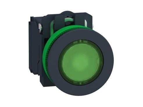 Schneider Electric XB5F, Nappi, Vihreä, IP66, IK03, Luokan II, 36,6 mm