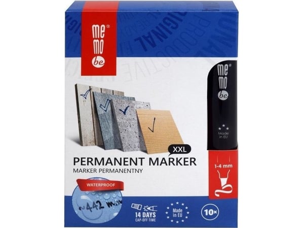 Permanent marker 1–4 mm svart (10 stk) MemoBe