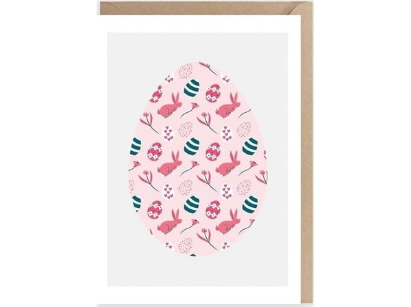 Cardie gratulasjonskort Påskeegg rosa K084