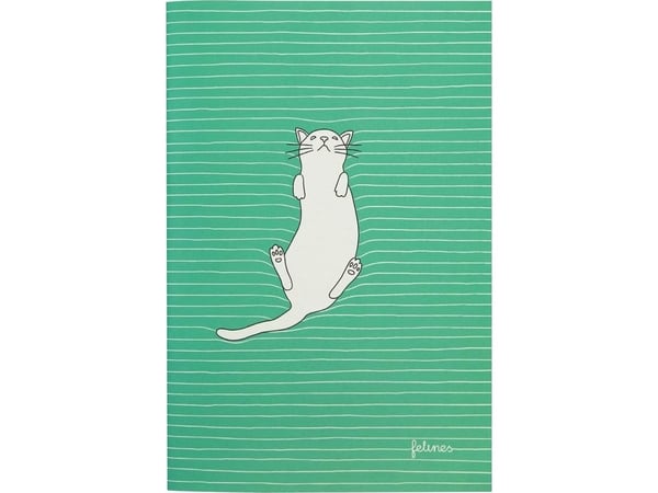 Medium notatbok - Feline Fine (Bold Green)