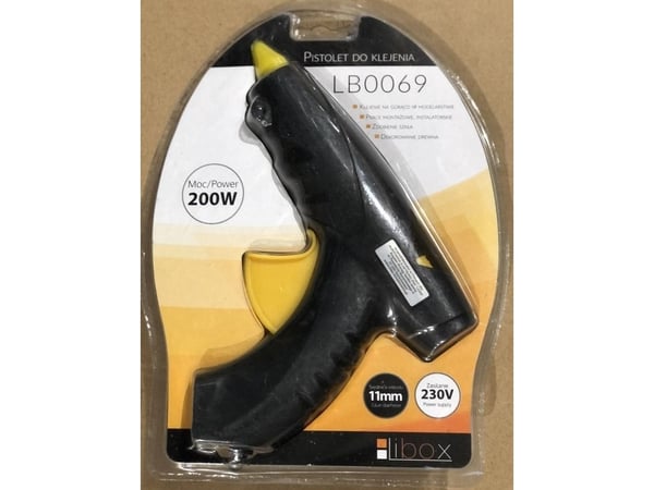 Libox Pistolet do klejenia 200W ( KLEJARKA) LB0069, Elektrisk limpistol, Sort, Oransje, Plast, Keramisk, Kork, Lær, Plast, Polystyren (PS), Gummi, ...