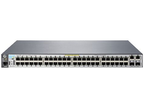 HPE Aruba 2530-48-PoE+ - Switch - Styrt - 48 x 10/100 + 2 x kombo-Gigabit SFP + 2 x 10/100/1000 - stasjonær, rackmonterbar, veggmonterbar - PoE+