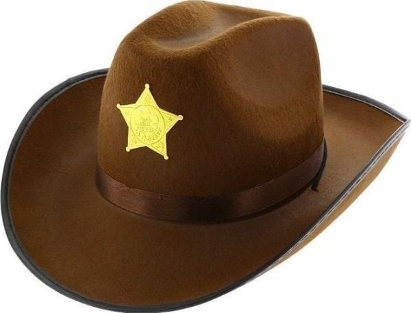Cowboyhatt med stjerne brun