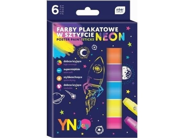 Interdruk Postermaling i neonpinner, 6 farger
