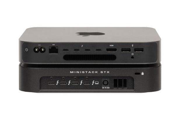 OWC miniStack STX - Fast tilstand / harddiskstasjonsoppstilling - 2 brønner (SATA-600 / PCI Express (NVMe)) - Thunderbolt 4 (ekstern)