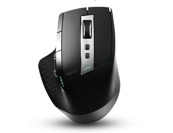 Rapoo MT750S - Mus - høyrehendt - optisk - trådløs - 2.4 GHz, Bluetooth 4.0, Bluetooth 3.0