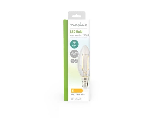 Nedis LBFE14C351, 2 W, 26 W, E14, 250 lm, 15000 timer, Varm hvit