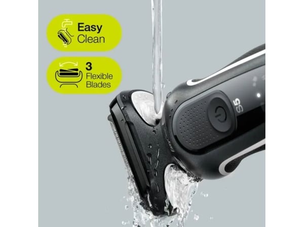 Braun Series 5 51-W1600s, Folierakapparat, Svart, Vit, Knappar, LED, Laddning, Energiljus, AC/Batteri