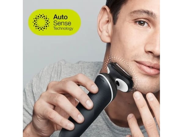 Braun Series 5 51-W1600s, Folierakapparat, Svart, Vit, Knappar, LED, Laddning, Energiljus, AC/Batteri