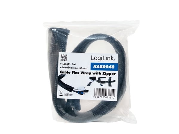 LogiLink KAB0074, Kabelstyring, Grå, Polyester, 1000 m, 50 mm, 560 g