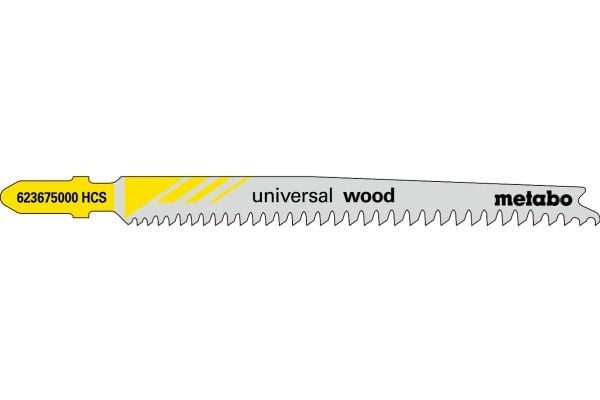 Metabo 623617000, Stiksagblad, Sponplater, Trefiberplater, Hardtre, Mykt tre, Kryssfiner med trekjerne, High Carbon Steel (HCS), Grå, Gul, 9,1 cm, ...