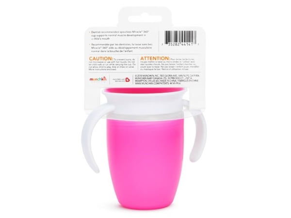 Munchkin Miracle 360°, Helletutløs kopp, 6 måned(er), Rosa, Plast, Gutt/Jente, 207 ml