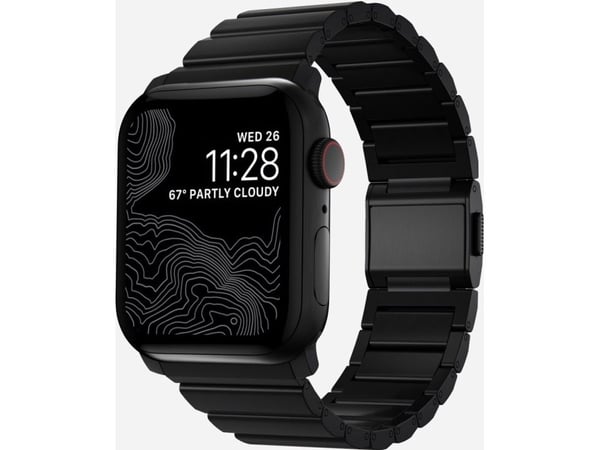 Nomad Titanium Band - Bånd for smart armbåndsur - 130 - 225 mm - svart - for Apple Watch Hermès Series 9, SE 3, Series 10, Series 11, Series 9, Ult...