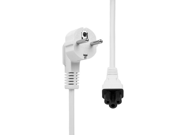 ProXtend Power Cord Schuko Angled to C5 1M White, 1 m, Virtapistoke tyyppi F, C5 liitin, H05VV-F, 250 V, 2.5 A