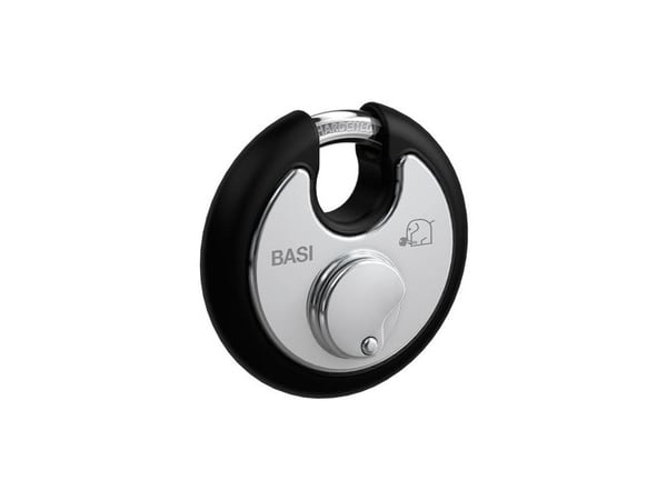 BASI 6100-7021-1SCHW, Konventionellt hänglås, Tangentlås, Lika låsning, Svart, Silver, Rostfritt stål, Härdat stål