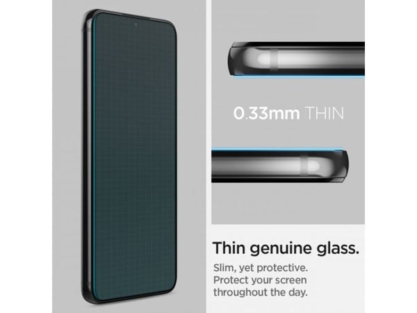 Spigen Glas.tR EZ Fit, Samsung, Galaxy S22, Reptålig, Transparent, 2 styck