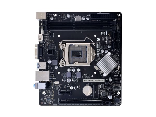 Biostar H81MHV3 3.0 - Hovedkort - micro ATX - LGA1150-sokkel - H81 Chipset - USB 3.2 Gen 1 - Gigabit LAN - innbygd grafikk (CPU kreves) - HD-lyd (6...