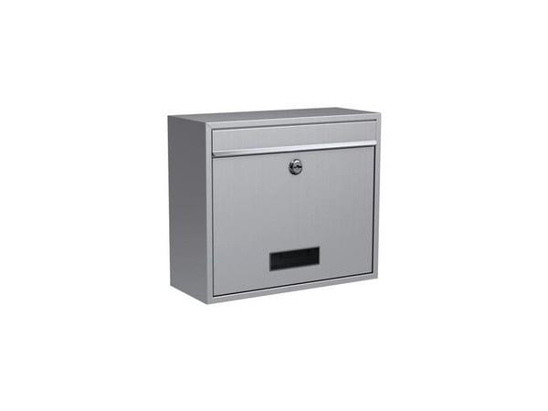BASI BK 900, Veggmontert postkasse, Rustfritt stål, Rustfritt stål, Vertikal, Nøkkel, 1 stykker