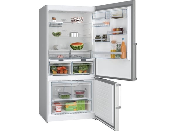 Bosch Serie | 6 KGN86AIDR - Kjøleskap/fryser - bunnfryser - bredde: 86 cm - dybde: 81 cm - høyde: 186 cm - 631 liter - Klasse D - inox-lettrens