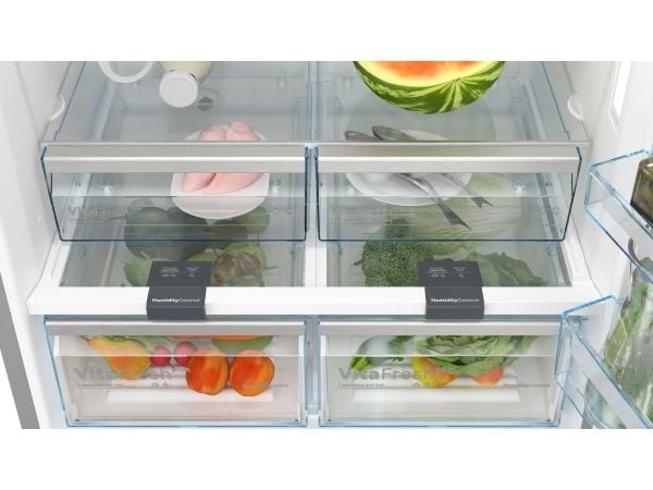 Bosch Serie | 6 KGN86AIDR - Kjøleskap/fryser - bunnfryser - bredde: 86 cm - dybde: 81 cm - høyde: 186 cm - 631 liter - Klasse D - inox-lettrens