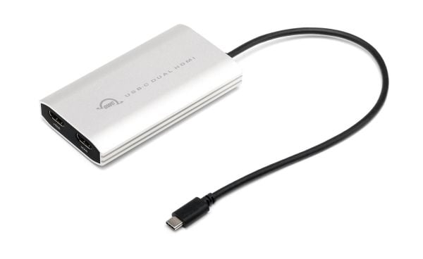 OWC - Videoadapteri - 24 pin USB-C han til HDMI, USB-C (kun strøm) hun - sort, sølv - 4K-tuki