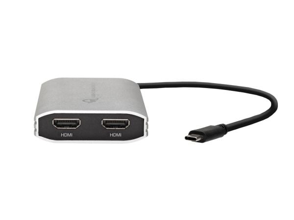 OWC - Videoadapteri - 24 pin USB-C han til HDMI, USB-C (kun strøm) hun - sort, sølv - 4K-tuki