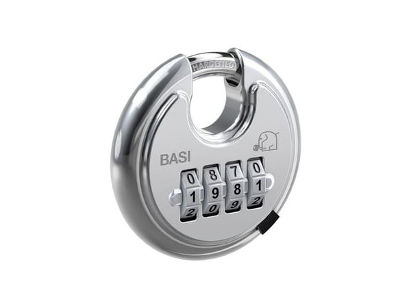 BASI 6100-7050, Tradisjonell, Kombinasjonslås, Sølv, Rustfritt stål, Herdet stål, U-formet